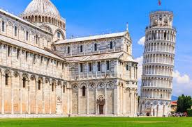 Piazza dei Miracoli a Pisa con Torre Pendente, Duomo e Battistero